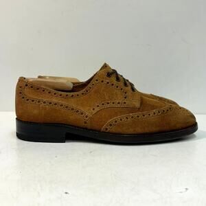 RESOLED Tricker's Bourton Snuff Suede Wingtip Bench Made in England US 9.5 E